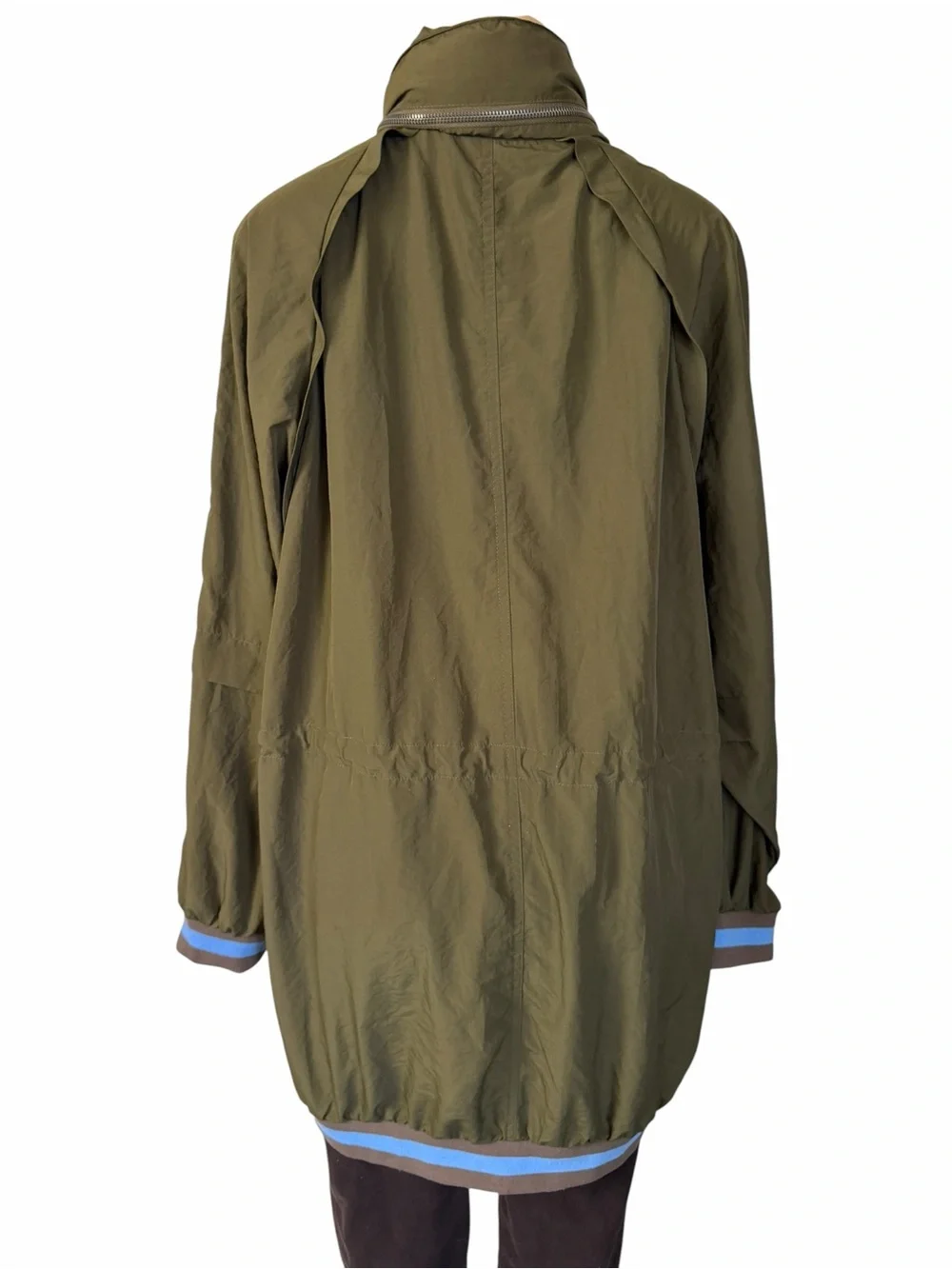 Free People Hooded Longline Jacket in Wild Sage Size Medium